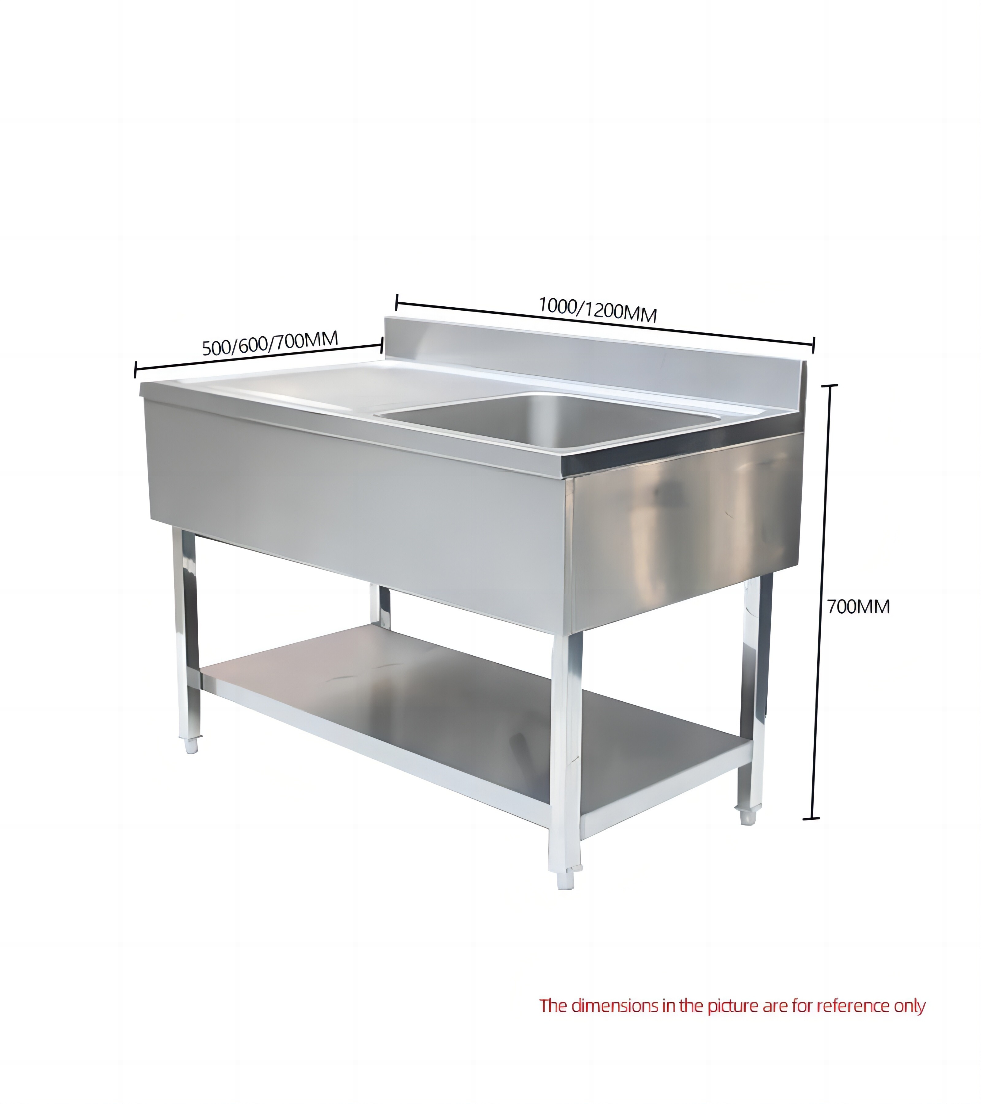 Commercial stainless steel kitchen sink with Drainage platform Single Sink CBSK-DP-615