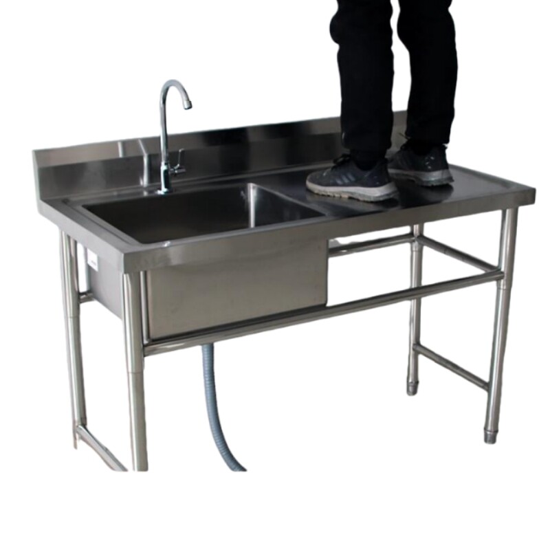 Commercial stainless steel kitchen sink with Drainage platform Single Sink CBSK-DP-615
