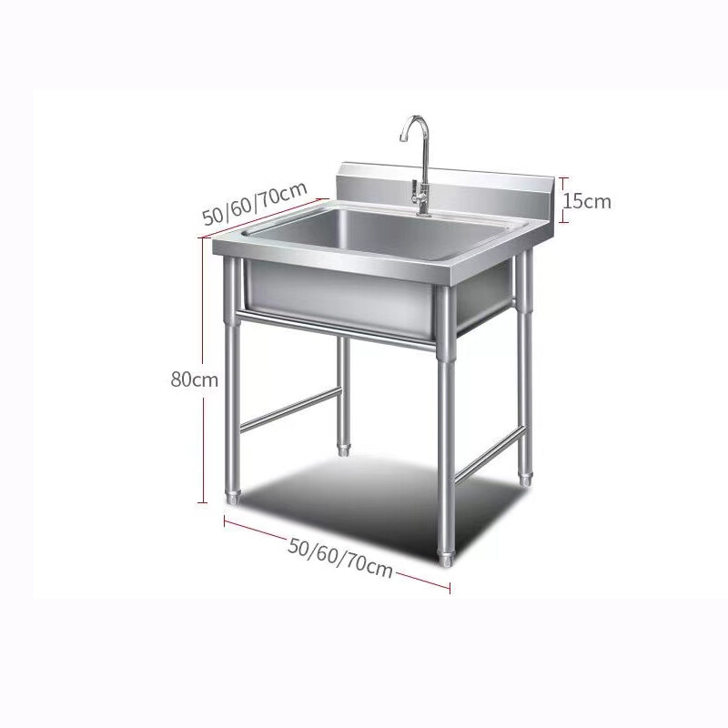 Commercial stainless steel kitchen sink with faucet Single Sink CBSK-610