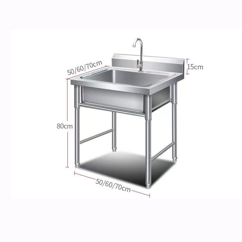 Commercial stainless steel kitchen sink with faucet Single Sink CBSK-610