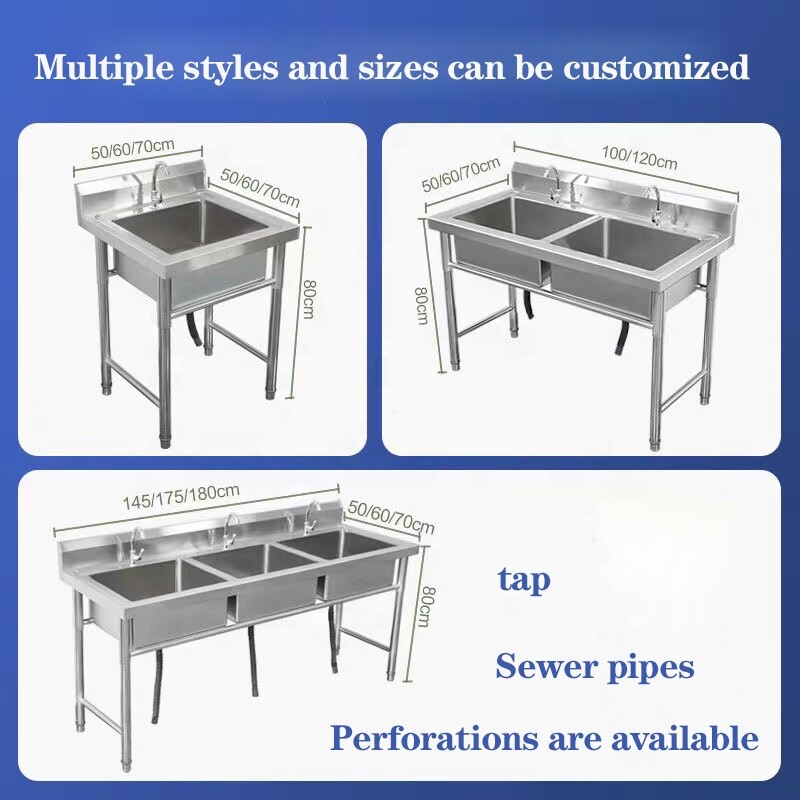 Commercial stainless steel kitchen sink with faucet Single Sink CBSK-610