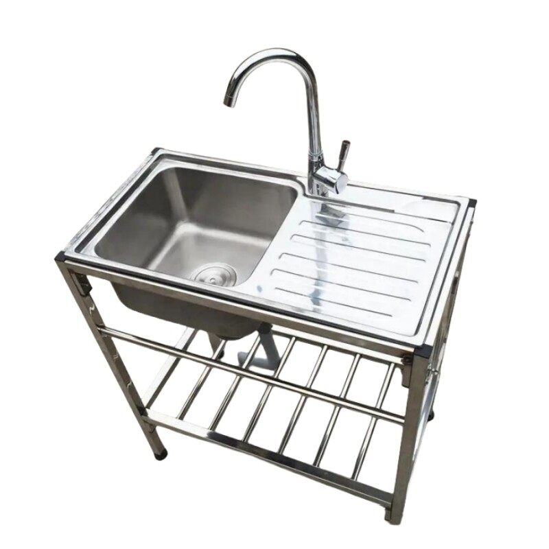 Commercial stainless steel kitchen sink with Drainage platform Single Sink CBSK-DP-610