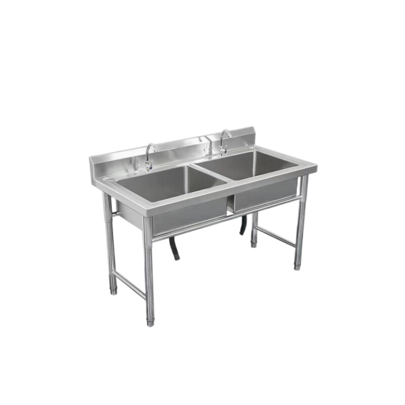 Commercial stainless steel kitchen sink with faucet Double sink CBSK-DS-610