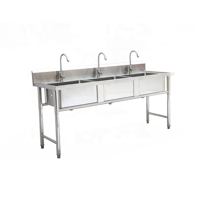 Commercial stainless steel kitchen sink with faucet Three kitchen Sink CBSK-TS-615
