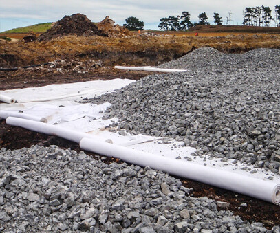 Staple fiber needle-punched nonwoven geotextile