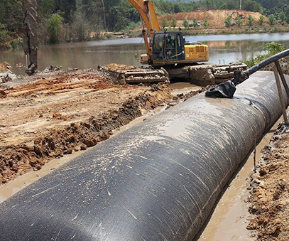 Geotextile dewatering tube bags