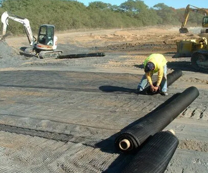 Polyester warp knitted geogrid