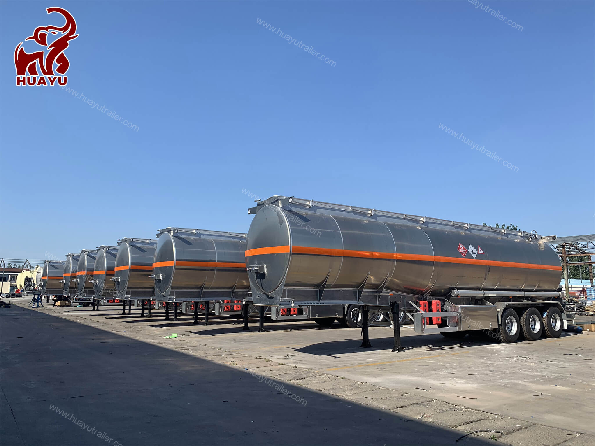 Remorque citerne à carburant en alliage d'aluminium de 50 000 litres exportée vers le Chili