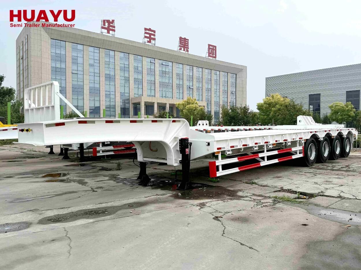 4 Essieux 100Ton Semi-remorque à plateau bas 4 Essieux 100Ton Semi-remorque à plateau bas