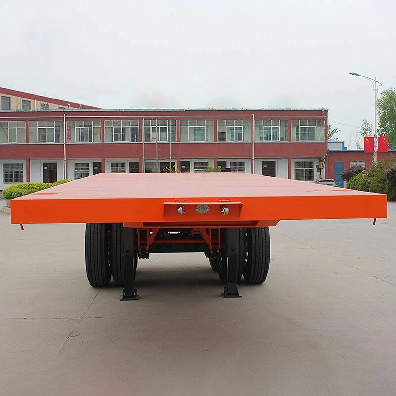 2 Axles 35T Flatbed Container Transport Semi Truck Trailer