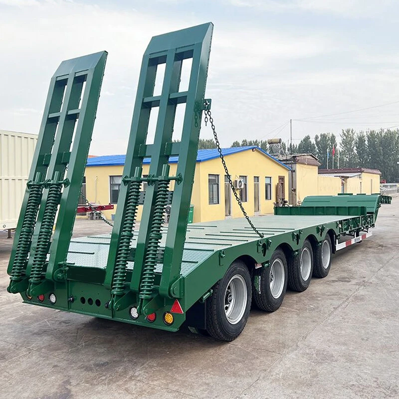 Heavy Duty 100 Tons 4 Axles Lowbed Trailers