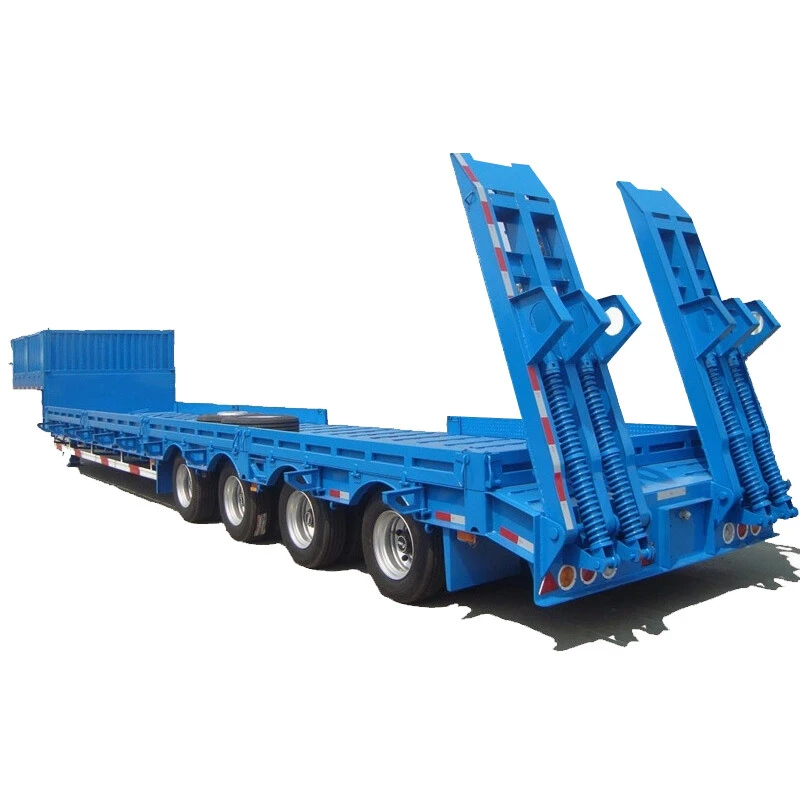 4 axles 70 tons low bed semi-trailer with spring suspension