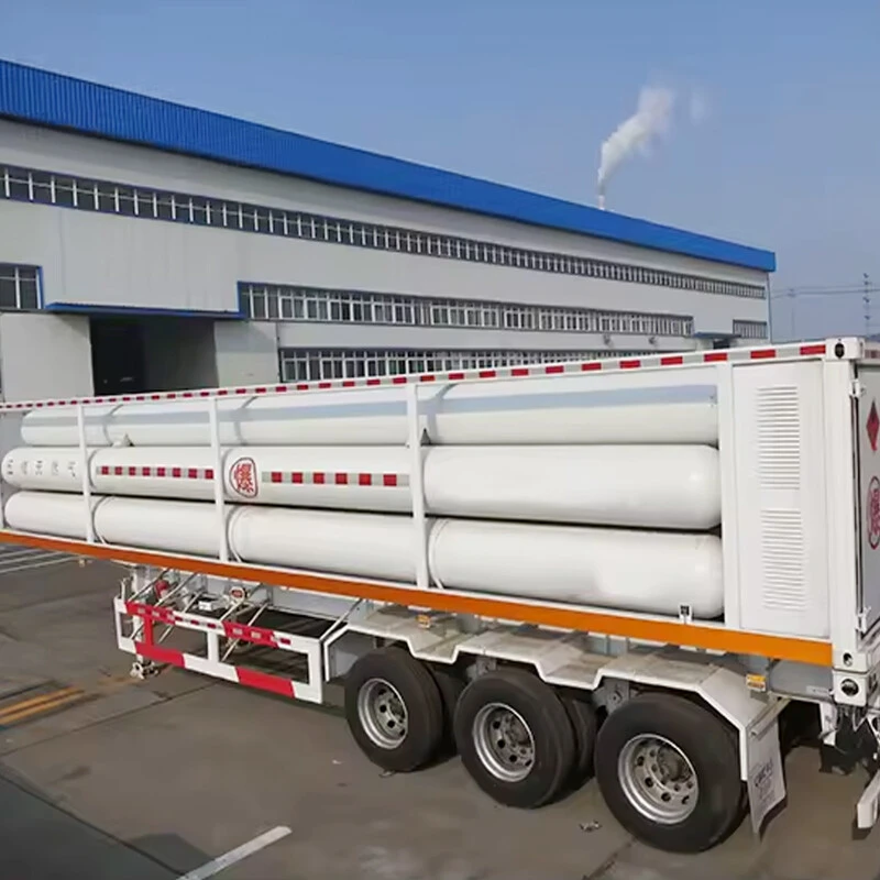 Tri-axle 40ft Skeleton Semi Trailer to carry CNG