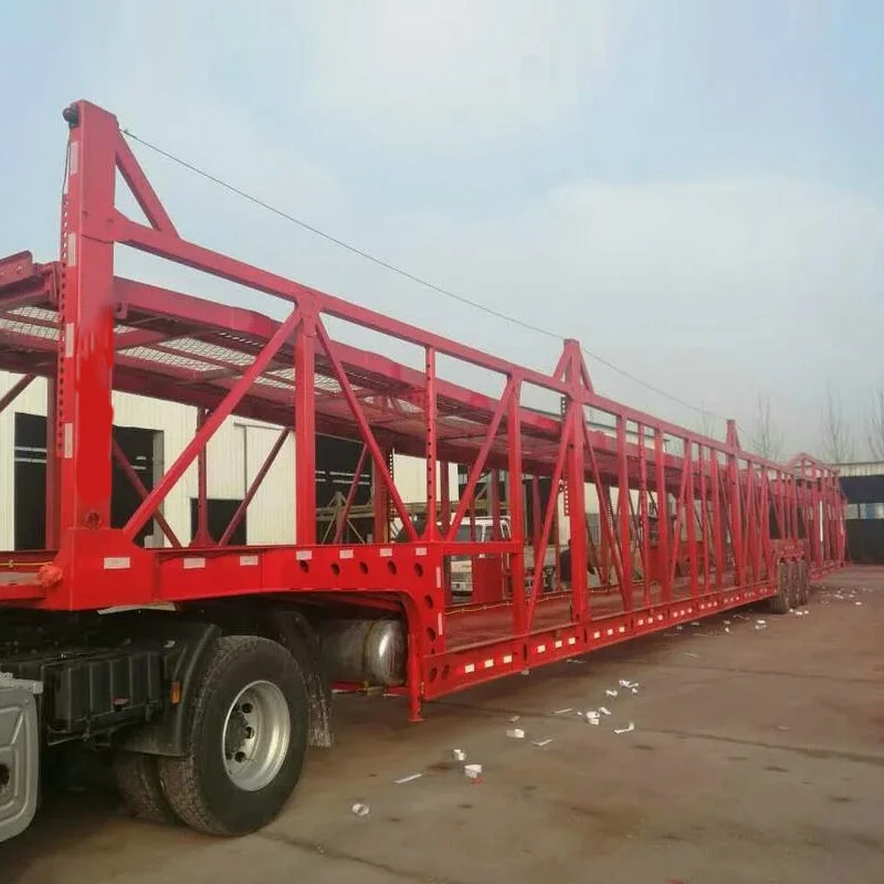3 Axle Vehicle Auto Car Carrier Transport Semi Trailer