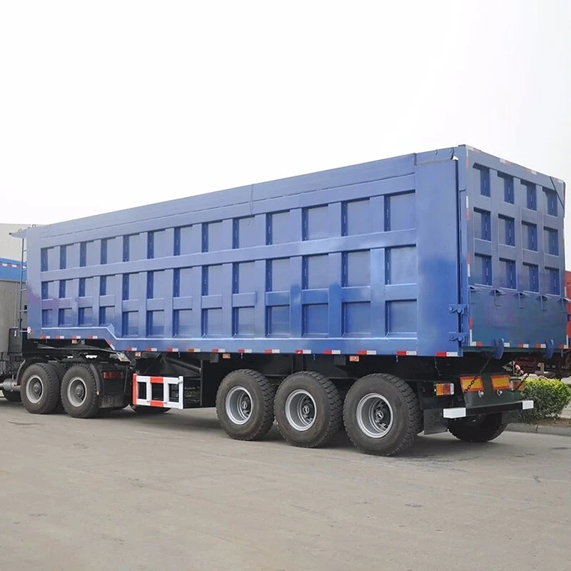 3 Axles 50T Square Dump Trailers