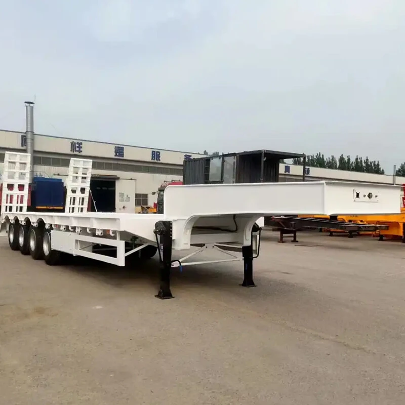 Heavy Duty 100 Tons 4 Axles Lowbed Trailers