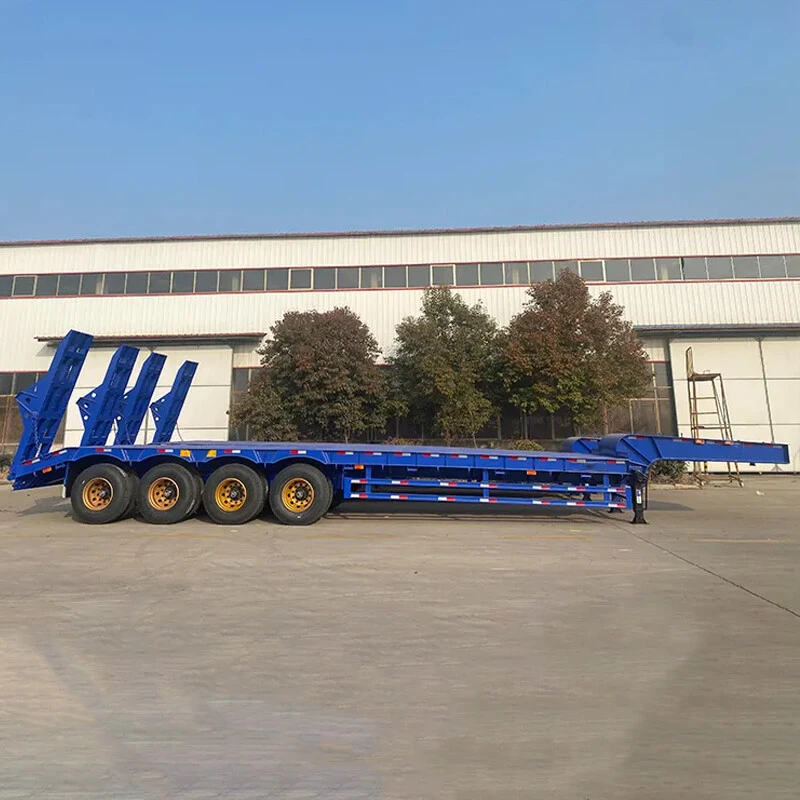 Heavy Duty 100 Tons 4 Axles Lowbed Trailers