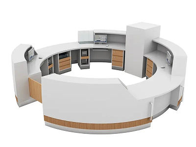 Hospital main reception area round nurse station main nurses station desk Hospital main reception area round nurse station main nurses station desk