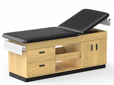 Manual Medical Wood Clinic Treatment Manual Exam Table With Storage Cabinet