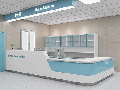 Escritorio de recepción para enfermería de hospital de esquina azul personalizado, tamaño escritorio de recepción para clínica ortopédica Escritorio de recepción para enfermería de hospital de esquina azul personalizado, tamaño escritorio de recepción para clínica ortopédica