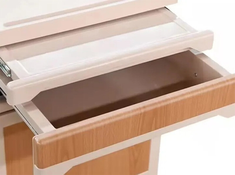Muebles de sala médica de alta calidad, mesita de noche de ABS con cajones