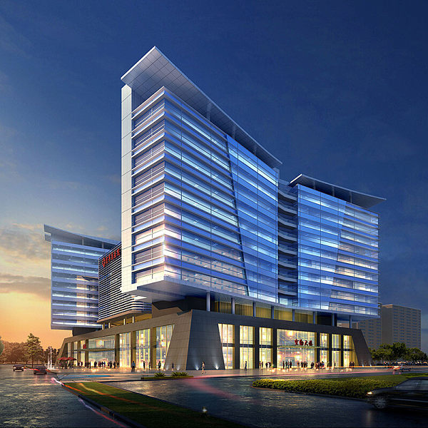 Efecto de la apariencia general de la construcción del hospital