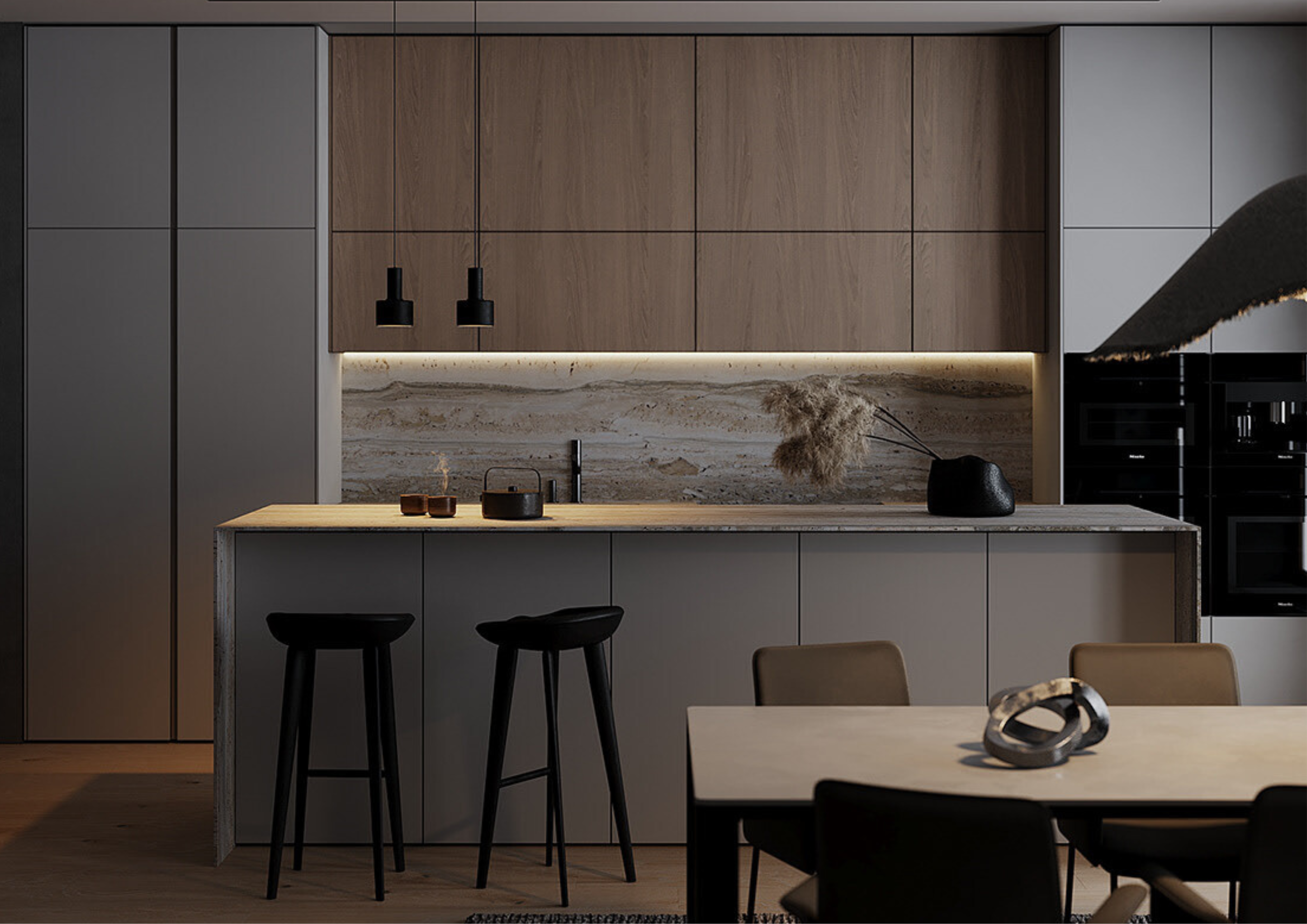 High Gloss Lacquer Kitchen Cabinets