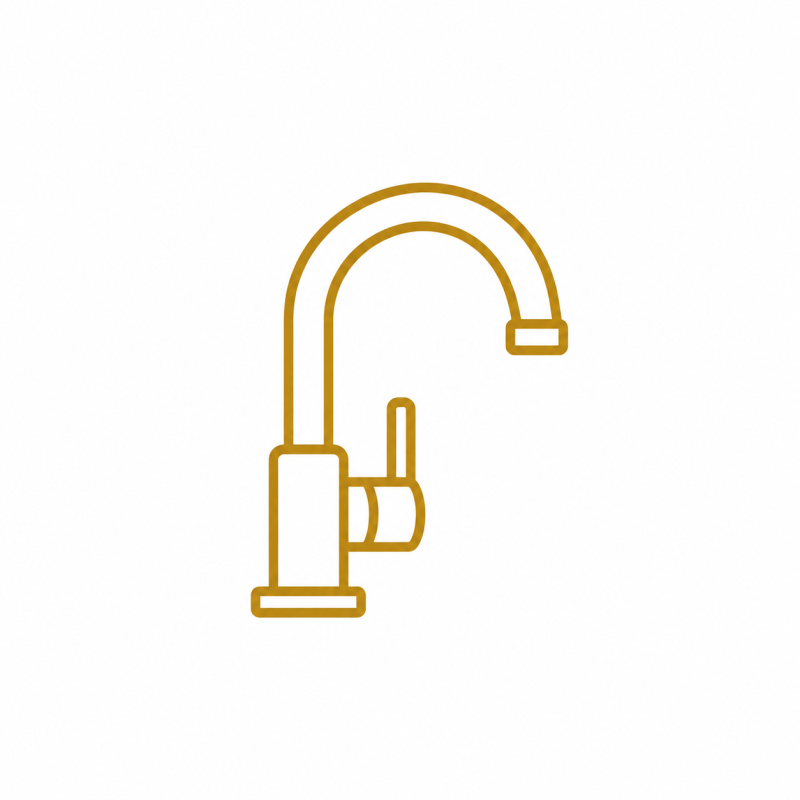 Countertop, mirror, faucet and matching product coordination
