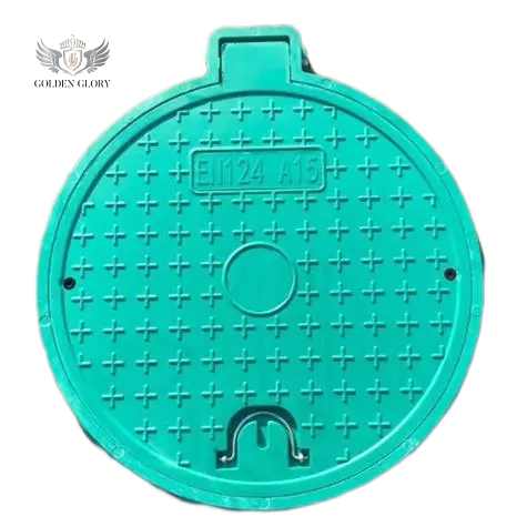 غطاء فتحة صرف صحي دائري من الحديد المطاوع مطلي بالإيبوكسي عالي الجودة ومخصص