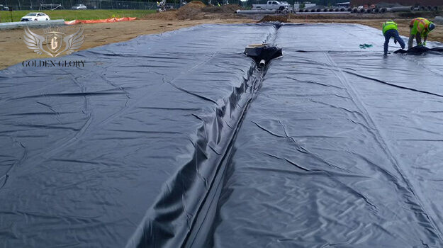 غشاء أرضي من البولي إيثيلين عالي الكثافة باللون الأسود لمزارع الروبيان