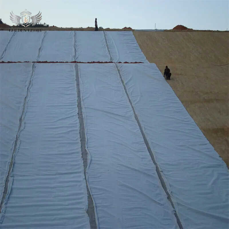 غشاء HDPE + غشاء أرضي مركب من نسيج الجيوتكستايل