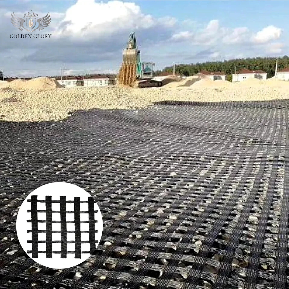 شبكة جيوجريد من البوليستر عالي القوة مطلية بمادة البولي فينيل كلوريد