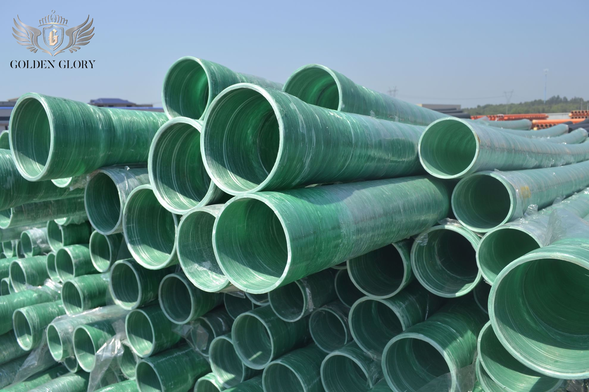 DN50 DN2000 DN2400 FRP RPMP Pipe أنبوب بلاستيكي مقوى بالألياف لصناعة الكيماويات