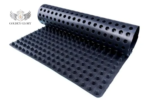 حصيرة تصريف بلاستيكية مقاومة للماء صديقة للبيئة من مادة البولي إيثيلين عالية الكثافة