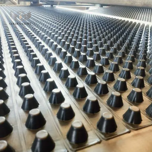 لوح تصريف خفيف الوزن بسمك 5 مم و8 مم يستخدم لحماية الطرق، والردم، والأساسات، وحاجز البخار، وطبقة حماية الجدار الرأسي