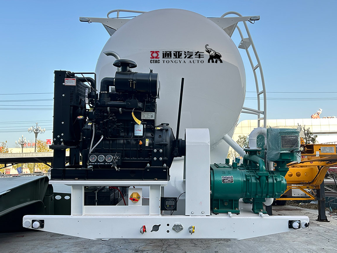 Semi-remorque de ciment en vrac 40T à 3 essieux