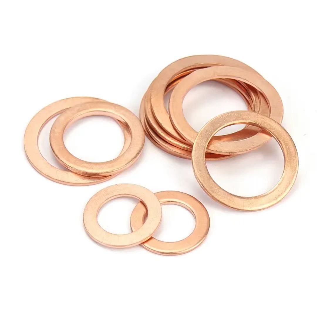 M10 Flat Washer Copper Sealing Ring, Inner Diameter 10mm, Outer Diameter 14mm, Thickness 1.5mm, Metric Sealing Washer