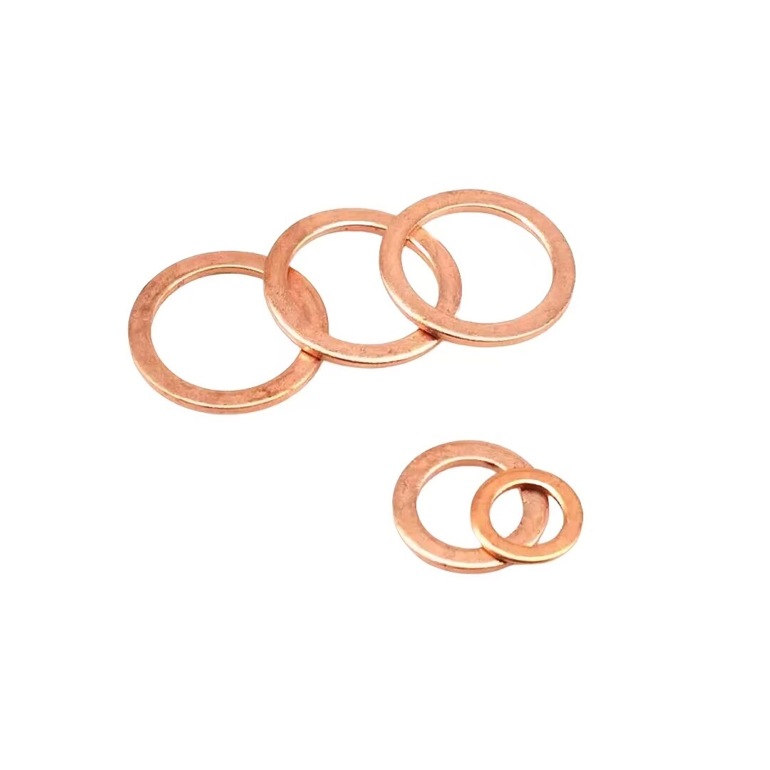 M10 Flat Washer Copper Sealing Ring, Inner Diameter 10mm, Outer Diameter 14mm, Thickness 1.5mm, Metric Sealing Washer
