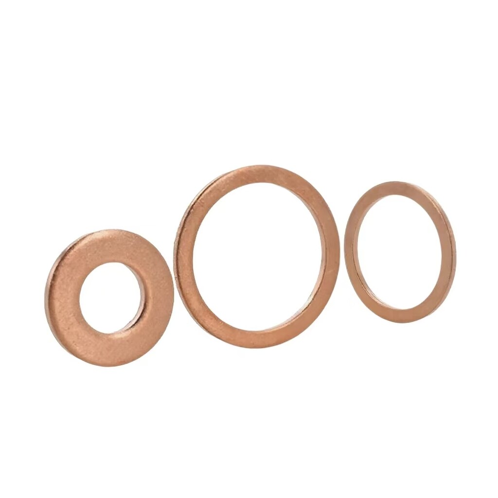 M10 Flat Washer Copper Sealing Ring, Inner Diameter 10mm, Outer Diameter 14mm, Thickness 1.5mm, Metric Sealing Washer