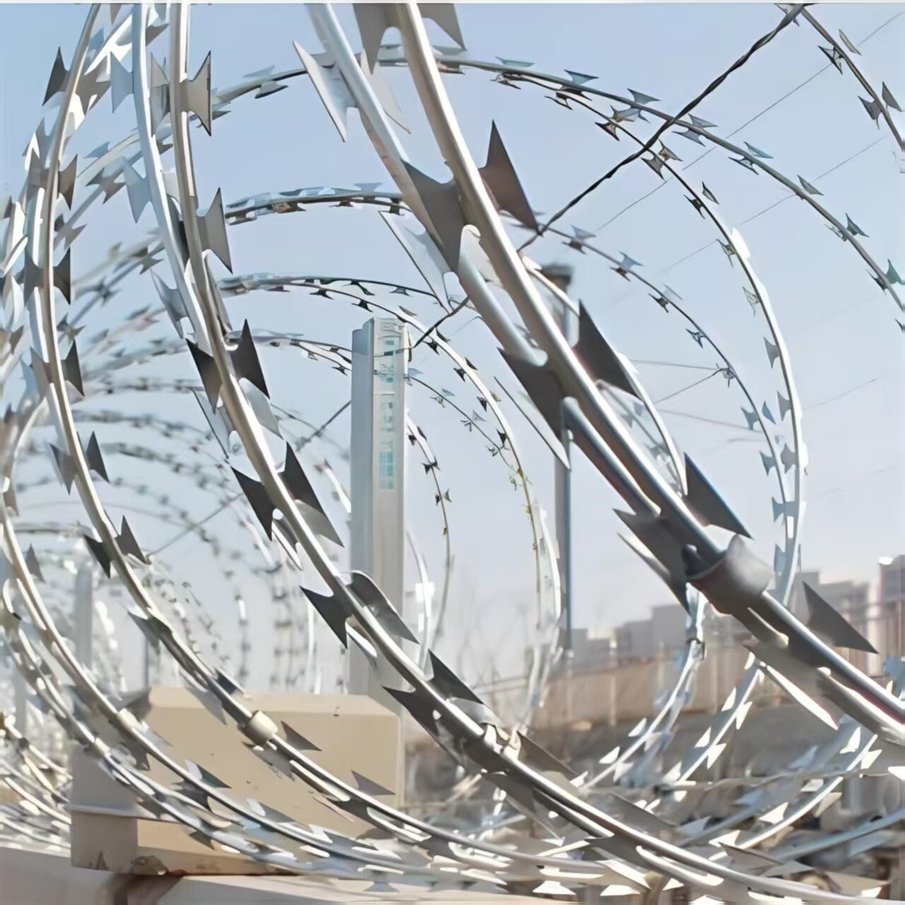 980 coil diameter galvanized razor wire, 10 m length