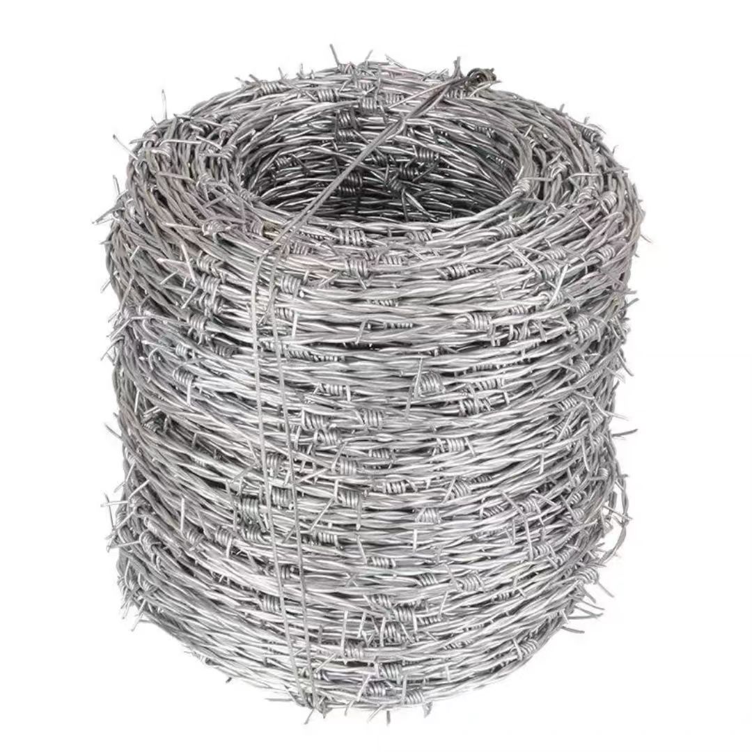 Barb Wire Roll (1320 ft) - 2 Point, Double Strand Twisted Wire - 12.5 Gauge Galvanized Steel