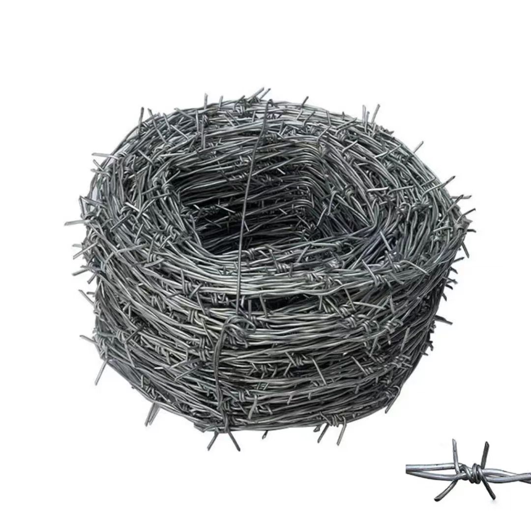Barb Wire Roll (1320 ft) - 2 Point, Double Strand Twisted Wire - 12.5 Gauge Galvanized Steel