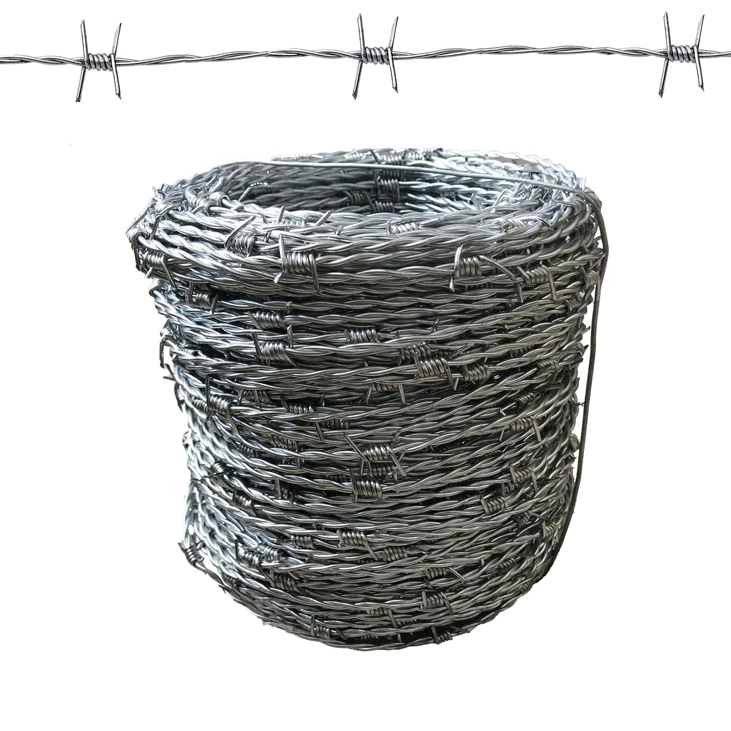 16 Gauge 4 Point Barbed Wire Fence, Silver Steel,328FT (100m)