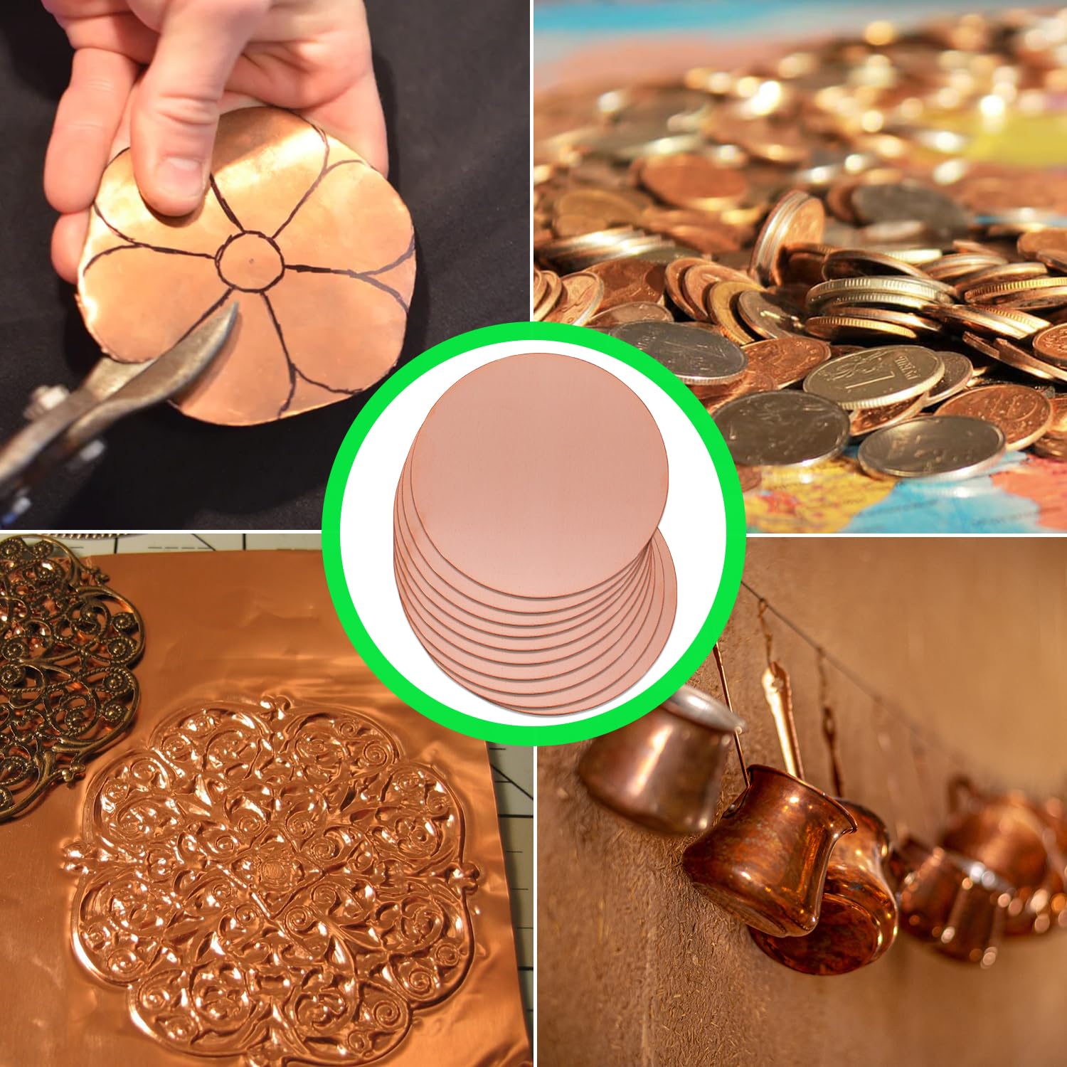 1-3/16 inch diameter 24Ga 0.5mm thickness copper metal plate, copper round plate, suitable for crafts, DIY, jewelry, electrical, maintenance, industry