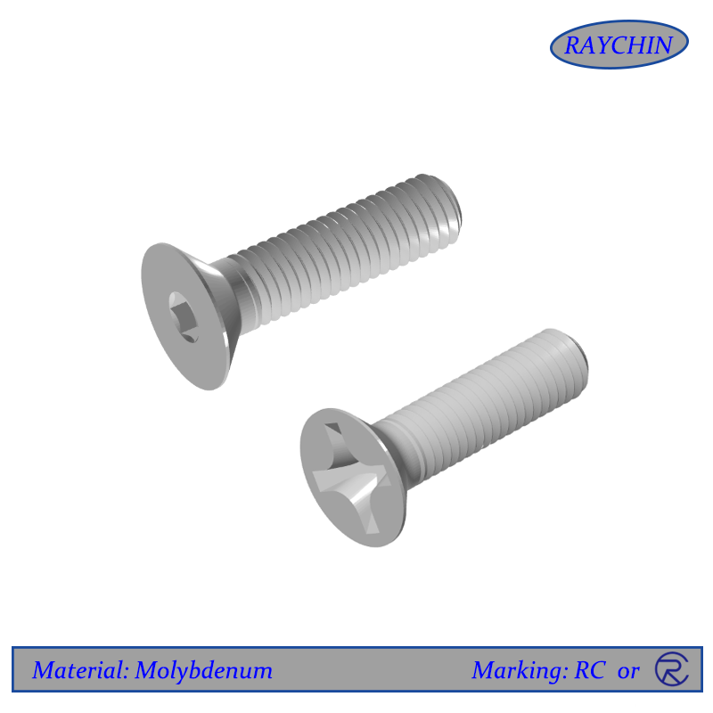 Molybdenum Flat Head Screws