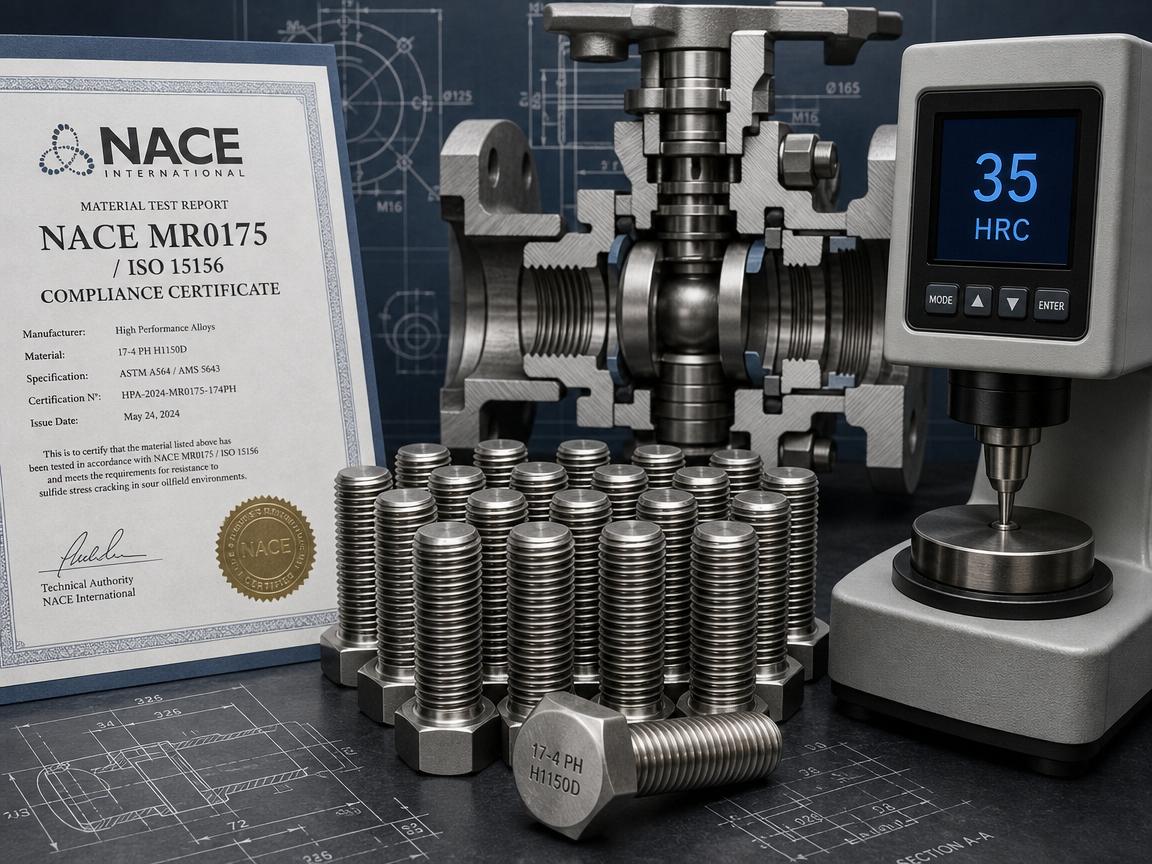 17‑4 PH Fasteners in Oil & Gas Valves and Sour Service: Meeting NACE MR0175 with H1150D