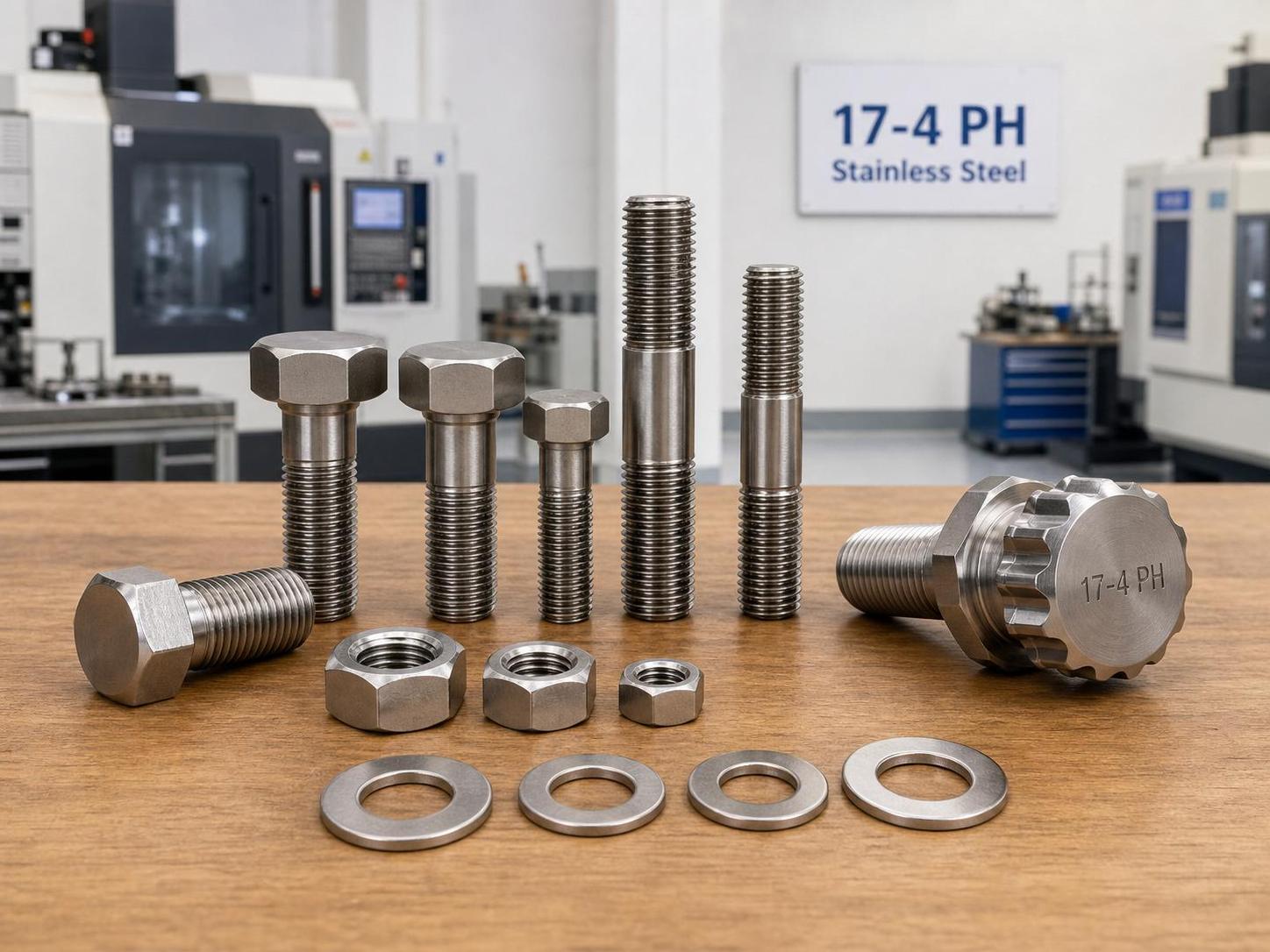 17‑4 PH Fasteners Product Range: Hex Bolts, Studs, Nuts, Washers, 12‑Point & Custom Manufacturing