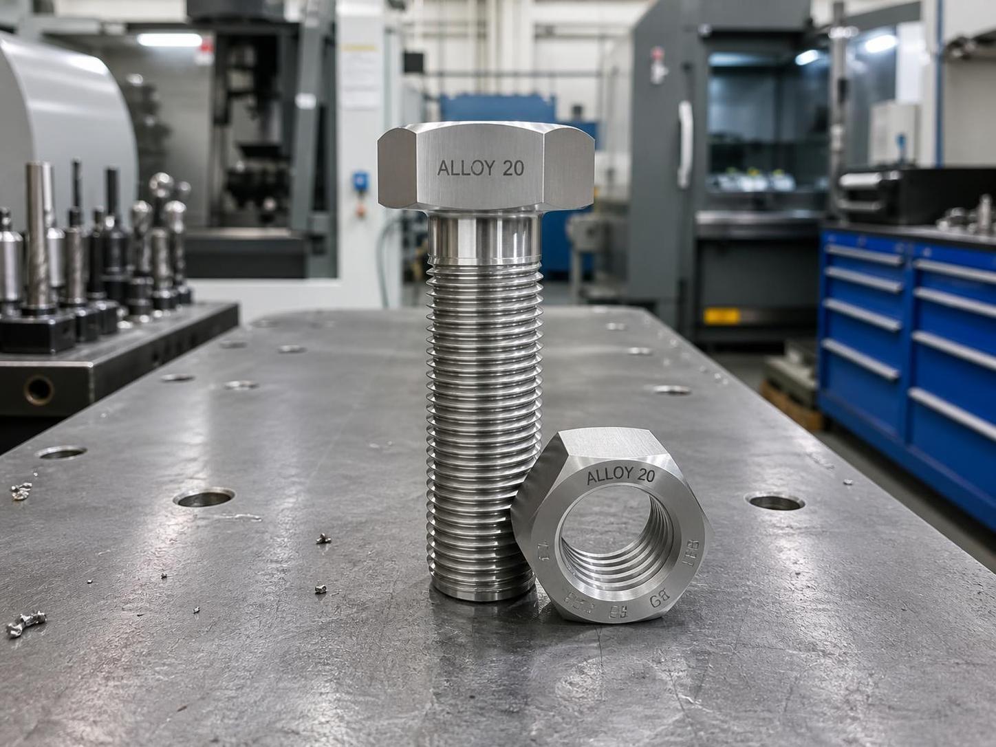 Alloy 20 Fasteners: Complete Technical Data – Tensile Strength, Torque, Machining, Heat Treatment & Acid Resistance
