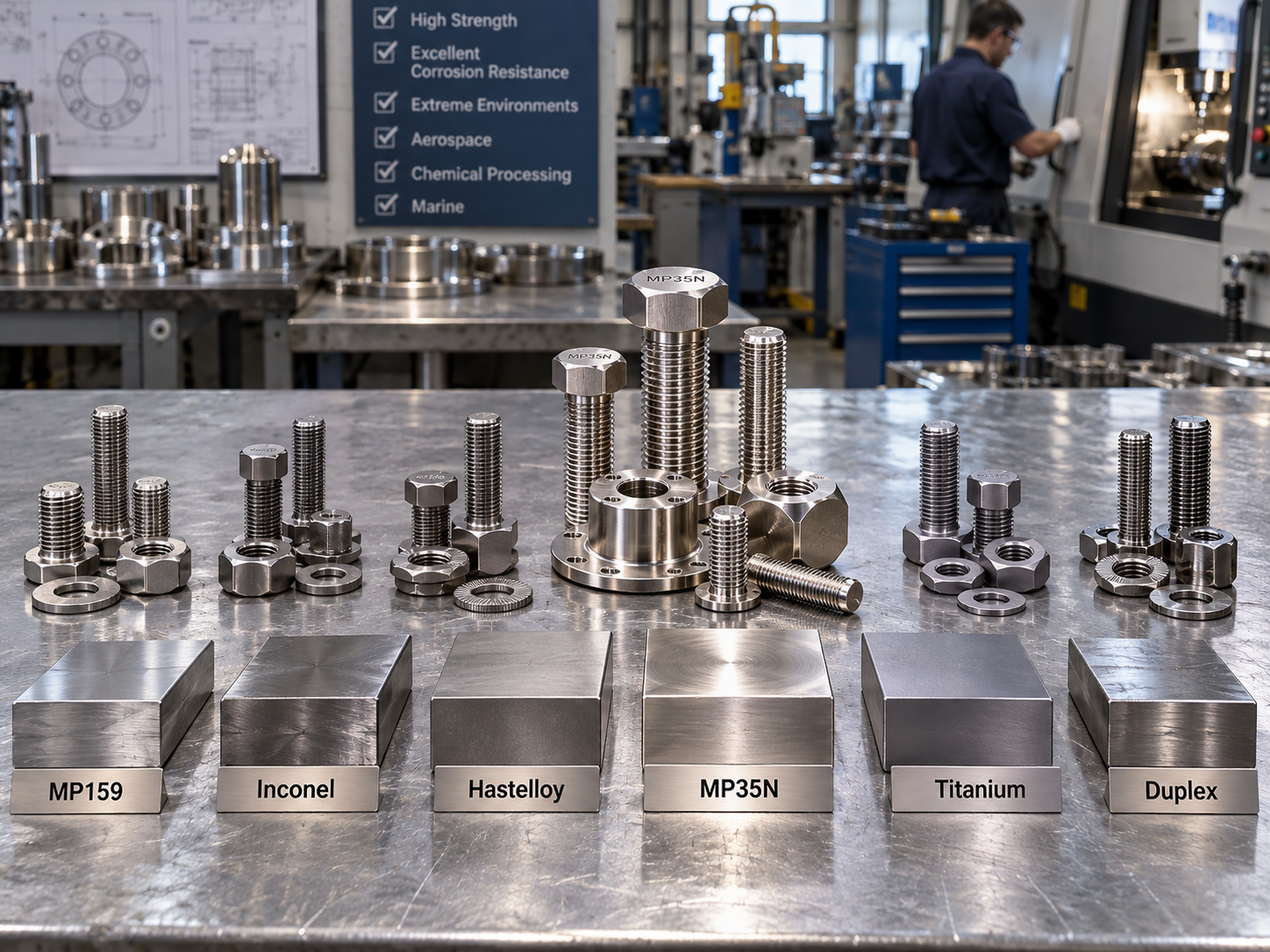 MP35N vs Inconel, Titanium, C276, Complete Material Comparison Guide for Fasteners | RAYCHIN LIMITED MP35N vs Inconel, Titanium, C276, Complete Material Comparison Guide for Fasteners | RAYCHIN LIMITED