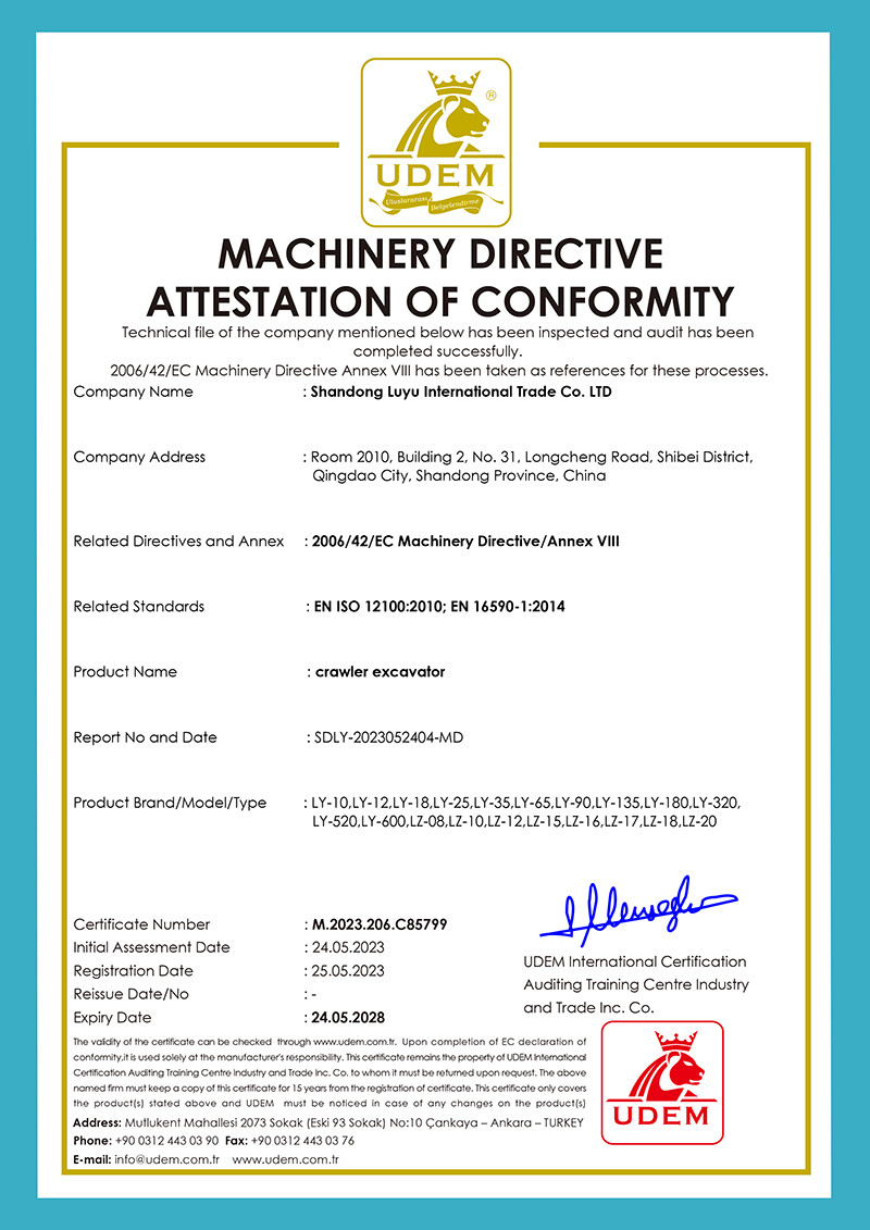 CE and Euro V certificate Mini Excavator